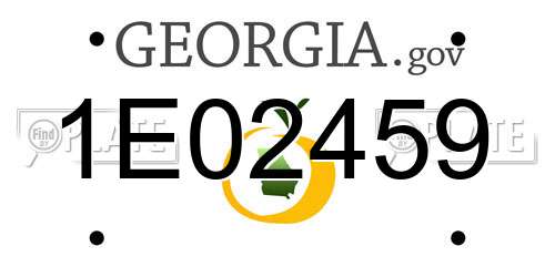 1E02459 Georgia License Plate