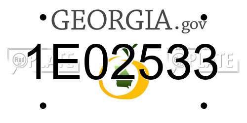 1E02533 Georgia License Plate