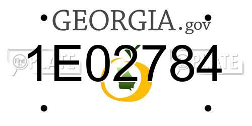 1E02784 Georgia License Plate