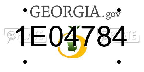 1E04784 Georgia License Plate