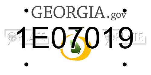 1E07019 Georgia License Plate