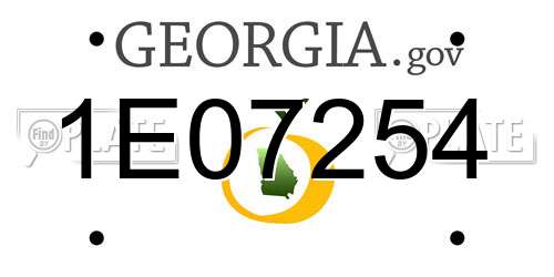 1E07254 Georgia License Plate