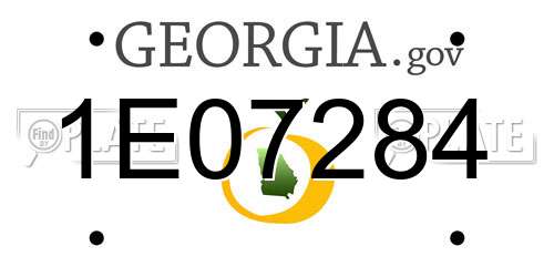 1E07284 Georgia License Plate
