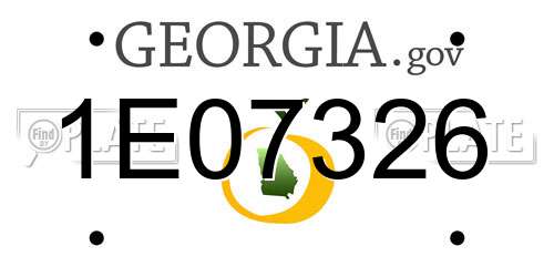 1E07326 Georgia License Plate