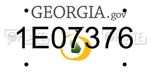 1E07376 Georgia License Plate