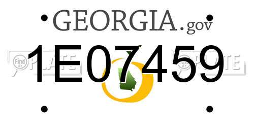 1E07459 Georgia License Plate