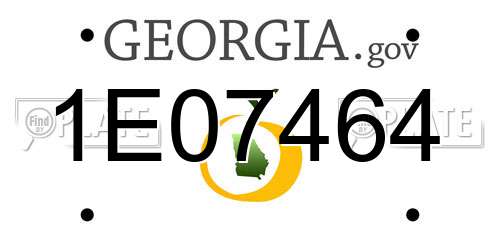1E07464 Georgia License Plate