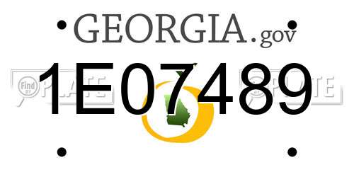 1E07489 Georgia License Plate