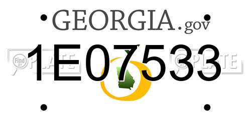 1E07533 Georgia License Plate