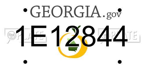 1E12844 Georgia License Plate