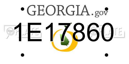 1E17860 Georgia License Plate