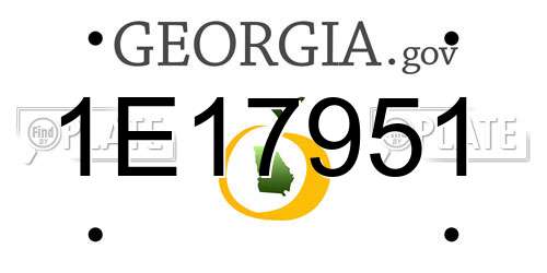 1E17951 Georgia License Plate