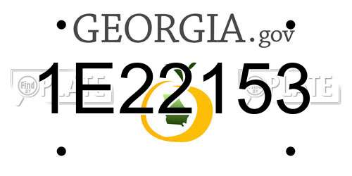 1E22153 Georgia License Plate