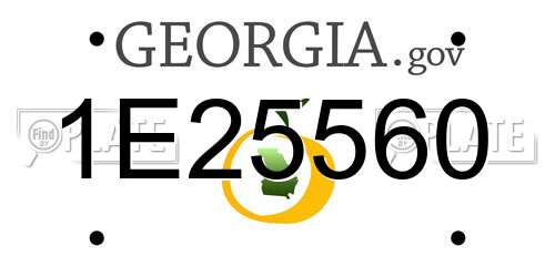 1E25560 Georgia License Plate