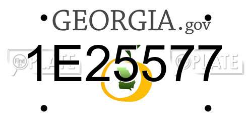 1E25577 Georgia License Plate