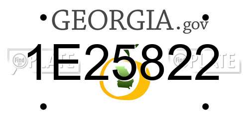 1E25822 Georgia License Plate