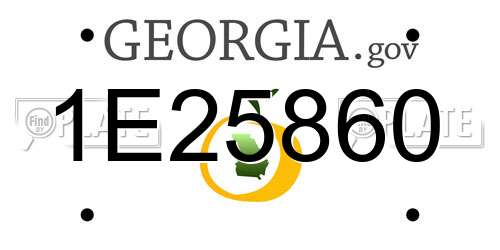 1E25860 Georgia License Plate