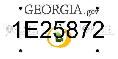 1E25872 Georgia License Plate
