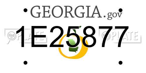 1E25877 Georgia License Plate