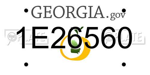 1E26560 Georgia License Plate