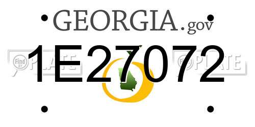 1E27072 Georgia License Plate