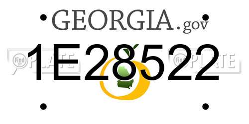 1E28522 Georgia License Plate