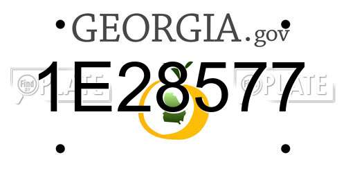 1E28577 Georgia License Plate