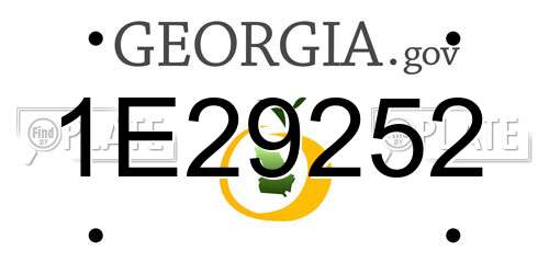 1E29252 Georgia License Plate