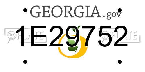 1E29752 Georgia License Plate