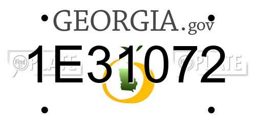 1E31072 Georgia License Plate