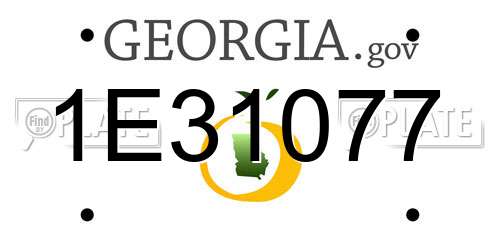 1E31077 Georgia License Plate