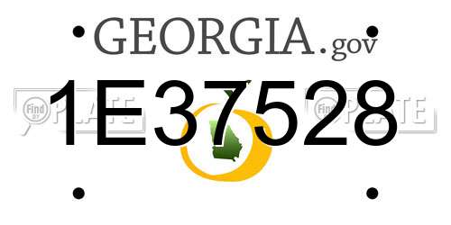 1E37528 Georgia License Plate