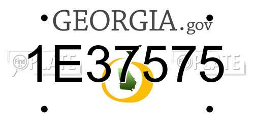 1E37575 Georgia License Plate
