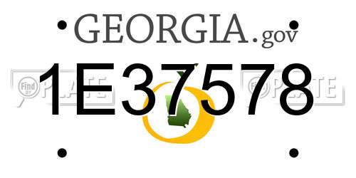 1E37578 Georgia License Plate