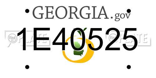 1E40525 Georgia License Plate