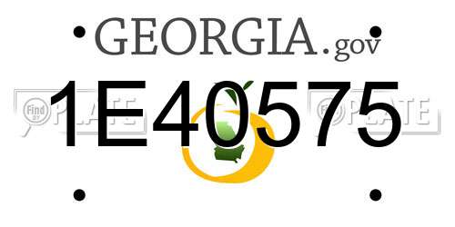 1E40575 Georgia License Plate