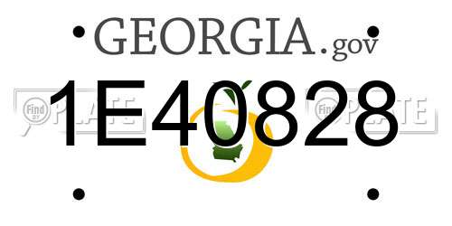1E40828 Georgia License Plate