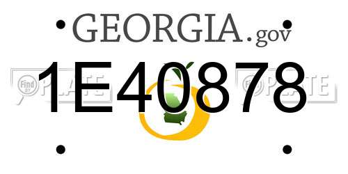 1E40878 Georgia License Plate