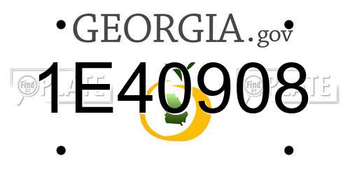 1E40908 Georgia License Plate
