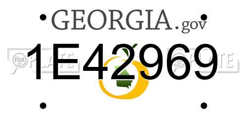 1E42969 Georgia License Plate