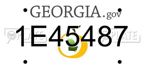 1E45487 Georgia License Plate