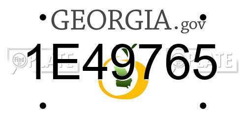 1E49765 Georgia License Plate