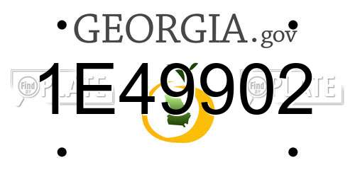 1E49902 Georgia License Plate