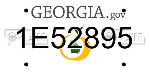 1E52895 Georgia License Plate