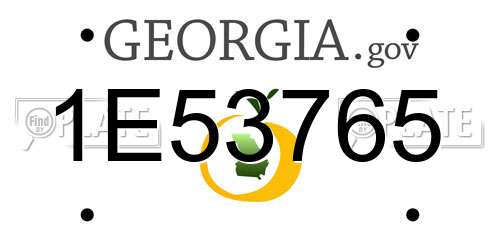 1E53765 Georgia License Plate