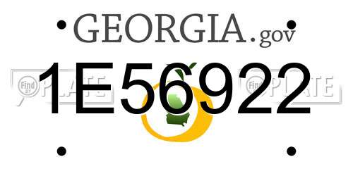 1E56922 Georgia License Plate