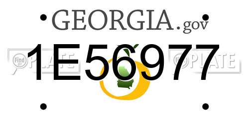 1E56977 Georgia License Plate