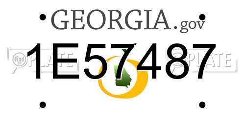 1E57487 Georgia License Plate