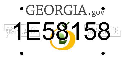 1E58158 Georgia License Plate