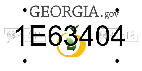 1E63404 Georgia License Plate